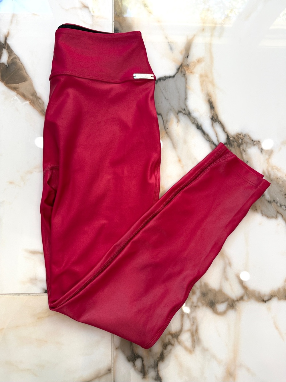 Bombshell Sportswear Gloss Red High Waisted Leggings NWT Large (Discontinued)